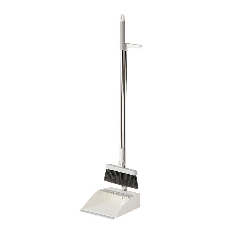 (HOME+) Rotatable Broom and Wind Proof Dust Pan with Broom Comb Broom Set