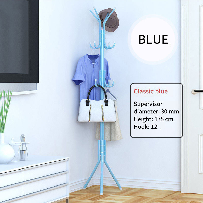 (HOME+) 12 Hooks Clothes Rack Hat and Coat & Garment Hanger Floor Standing Rack
