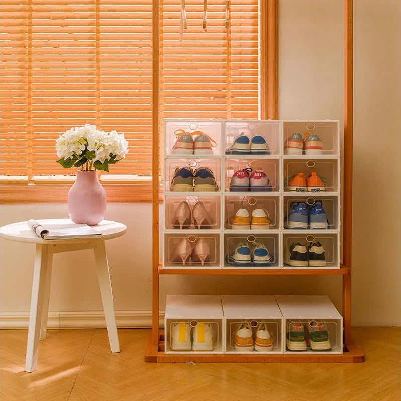 Plastic storage box dust-proof and moisture-proof shoe rack shoe storage cabinet household simple transparent shoe box
