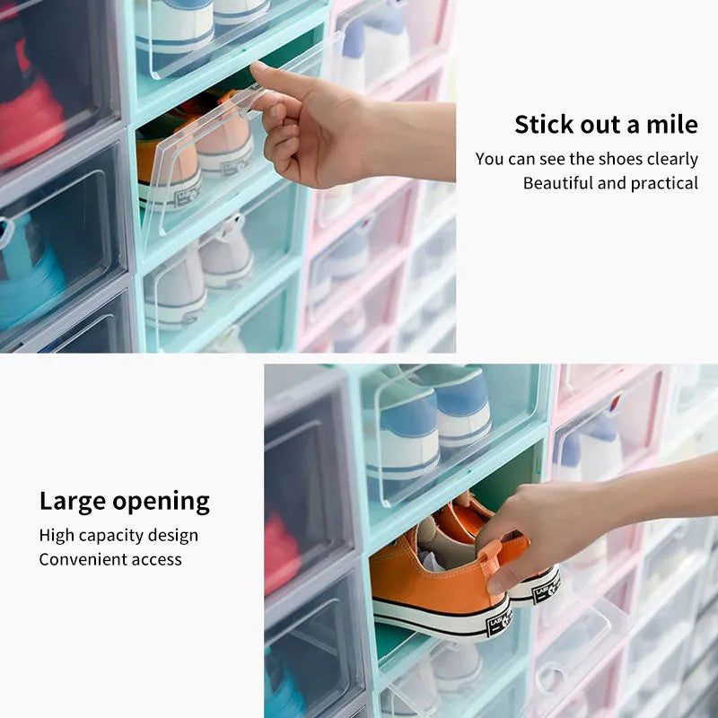 Plastic storage box dust-proof and moisture-proof shoe rack shoe storage cabinet household simple transparent shoe box