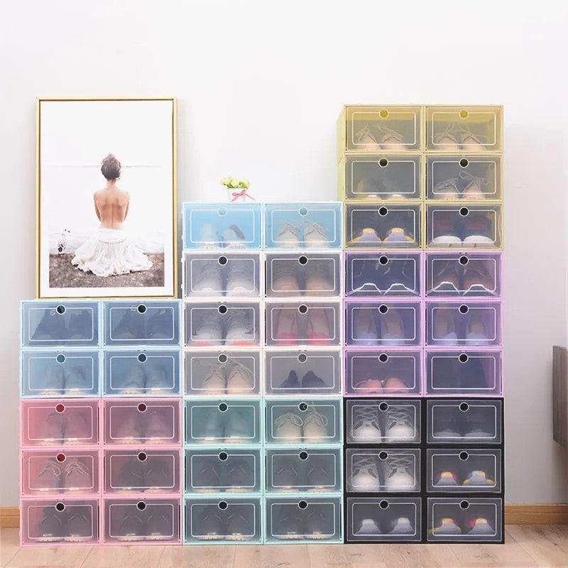 Plastic storage box dust-proof and moisture-proof shoe rack shoe storage cabinet household simple transparent shoe box