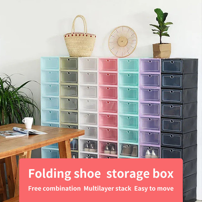 Plastic storage box dust-proof and moisture-proof shoe rack shoe storage cabinet household simple transparent shoe box