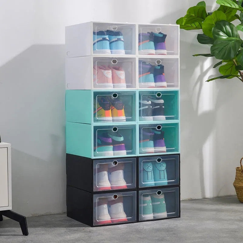 Plastic storage box dust-proof and moisture-proof shoe rack shoe storage cabinet household simple transparent shoe box