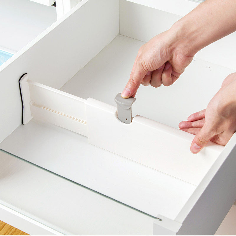 (HOME+) Extendable Drawer Partition - Adjustable Clothes Stationery Divider - Wardrobe Cabinet Storage Organizer