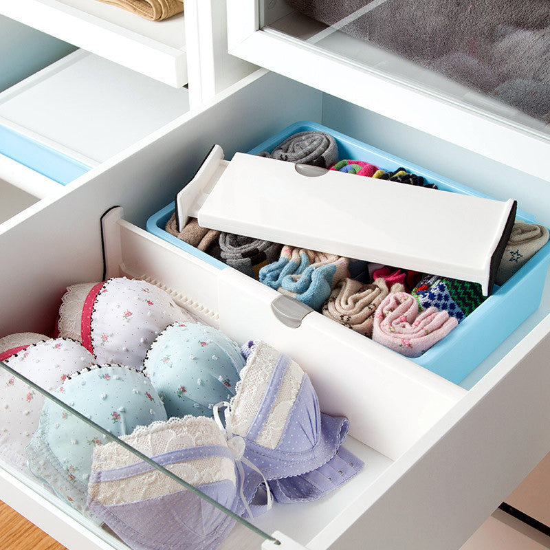 (HOME+) Extendable Drawer Partition - Adjustable Clothes Stationery Divider - Wardrobe Cabinet Storage Organizer