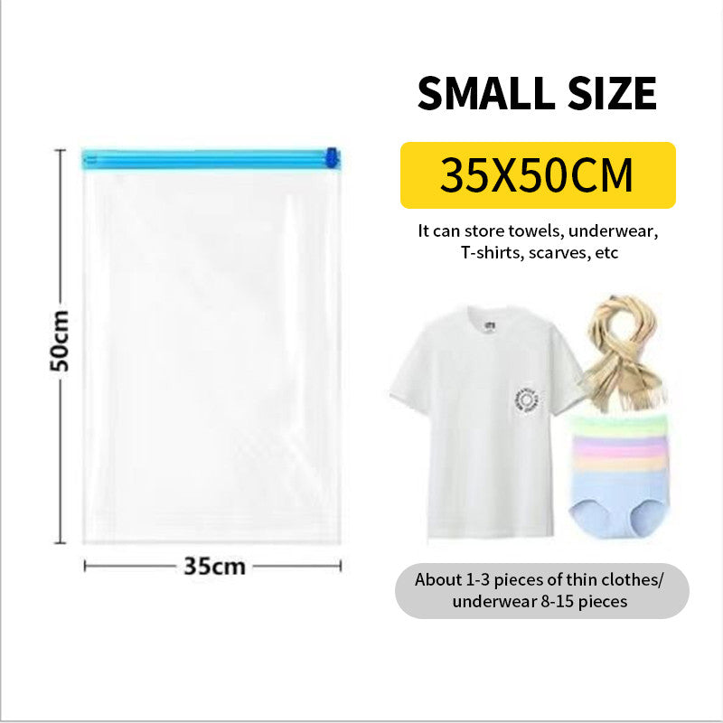 (HOME+) Portable Vacuum Storage Bags Hand-rolled Vacuum Compression Bags Travel Vacuum Bag