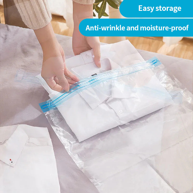 (HOME+) Portable Vacuum Storage Bags Hand-rolled Vacuum Compression Bags Travel Vacuum Bag
