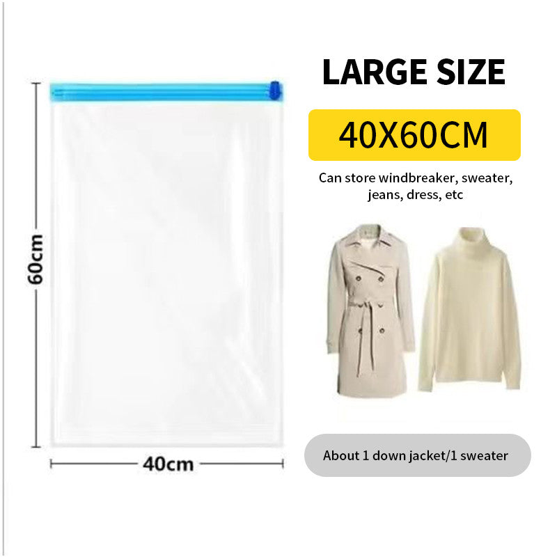 (HOME+) Portable Vacuum Storage Bags Hand-rolled Vacuum Compression Bags Travel Vacuum Bag