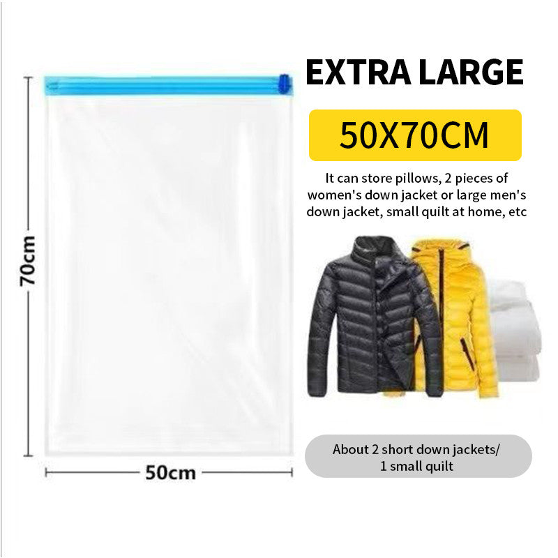 (HOME+) Portable Vacuum Storage Bags Hand-rolled Vacuum Compression Bags Travel Vacuum Bag