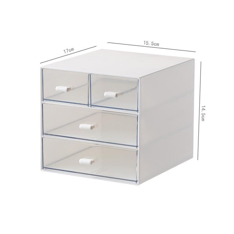 (HOME+) Desktop transparent drawer storage box office file storage box bedroom study overlay combination storage cabinet