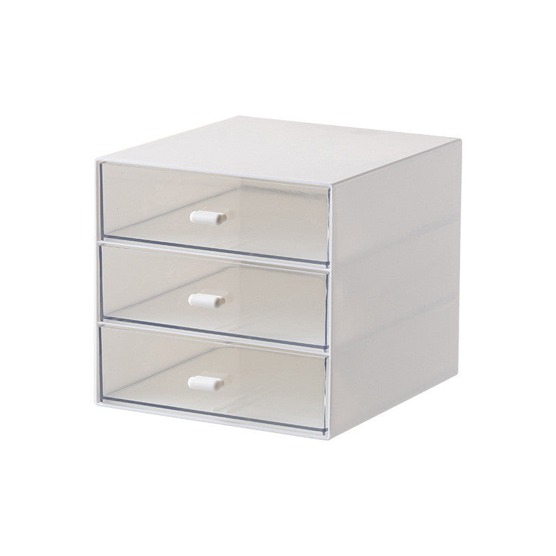 (HOME+) Desktop transparent drawer storage box office file storage box bedroom study overlay combination storage cabinet