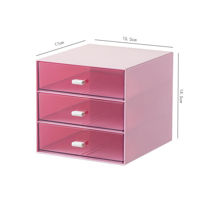 (HOME+) Desktop transparent drawer storage box office file storage box bedroom study overlay combination storage cabinet