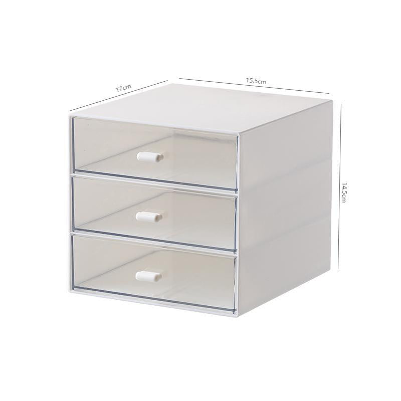 (HOME+) Desktop transparent drawer storage box office file storage box bedroom study overlay combination storage cabinet