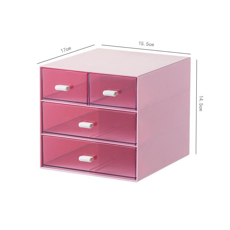 (HOME+) Desktop transparent drawer storage box office file storage box bedroom study overlay combination storage cabinet