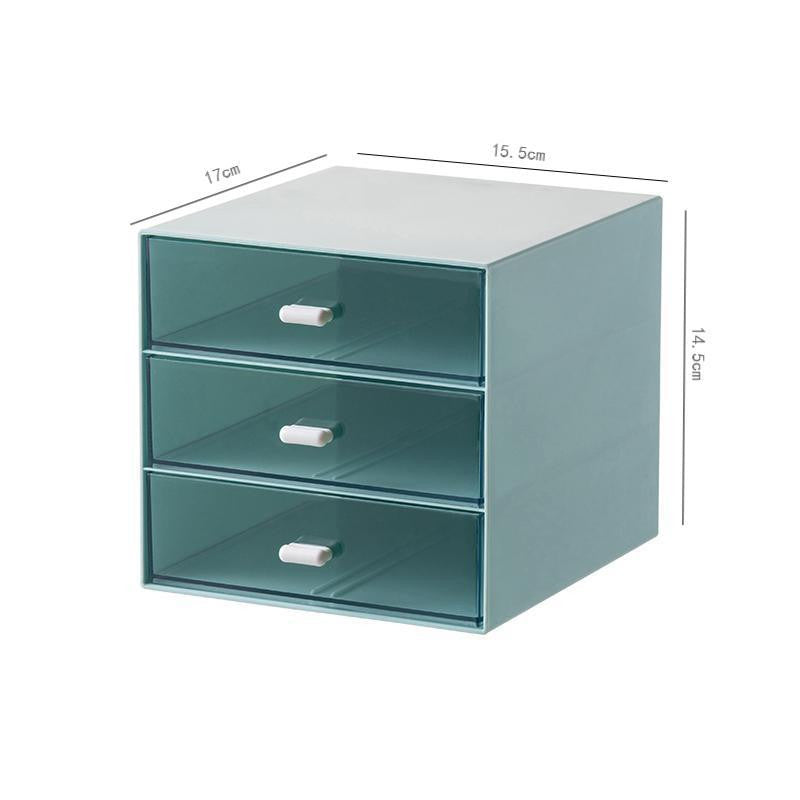 (HOME+) Desktop transparent drawer storage box office file storage box bedroom study overlay combination storage cabinet