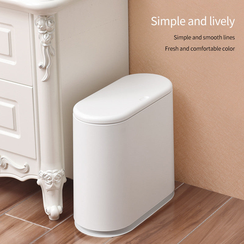 (HOME+) Creative Large Double decker Household Garbage Bin Toilet Garbage Bin