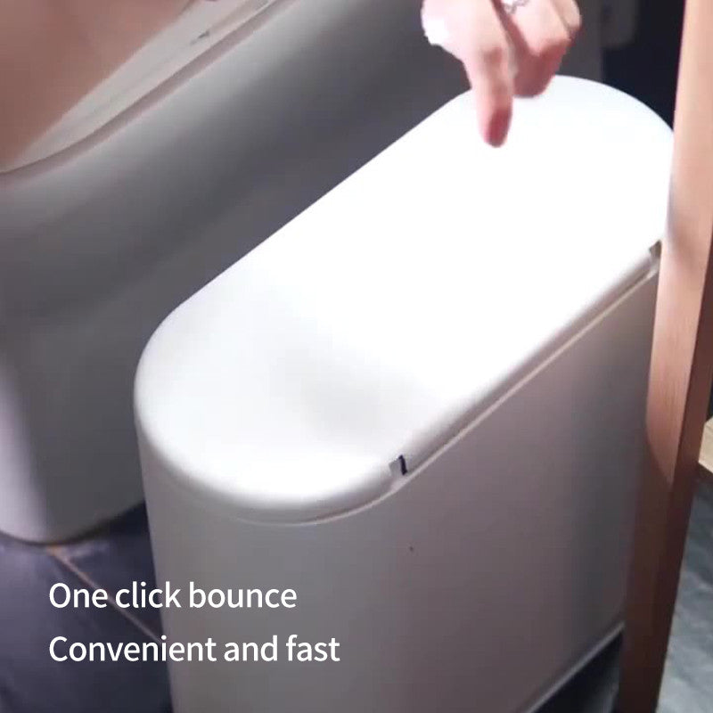 (HOME+) Creative Large Double decker Household Garbage Bin Toilet Garbage Bin