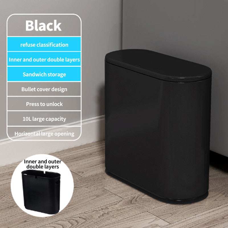 (HOME+) Creative Large Double decker Household Garbage Bin Toilet Garbage Bin
