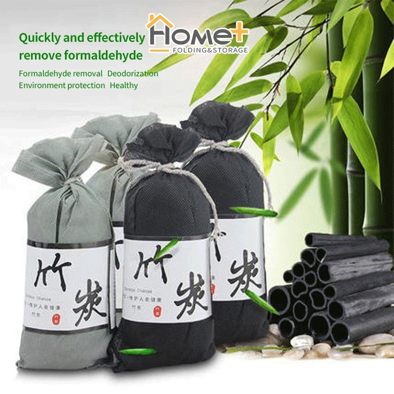 (HOME+) Bamboo Charcoal Pouch Odour Absorbing Air Purifier Car Home Air Freshener Bag Wardrobe Freshener Bag