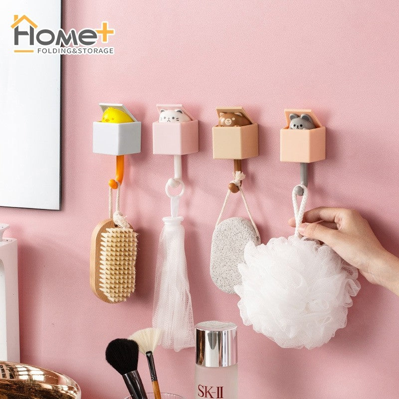 (HOME+) No Punching Hook Cute and Traceless Clothes Hook Dormitory Clothes Hook Key Hook