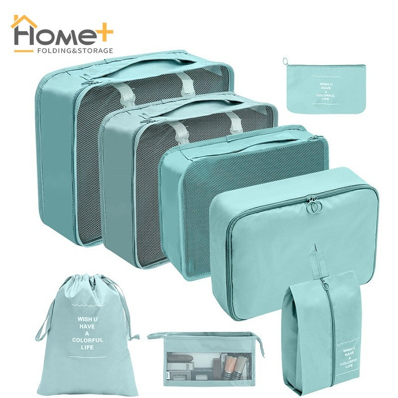 (HOME+) Travel Storage Bag 8-Piece Set Cosmetics Storage Bag Clothes Shoes Travel Bag