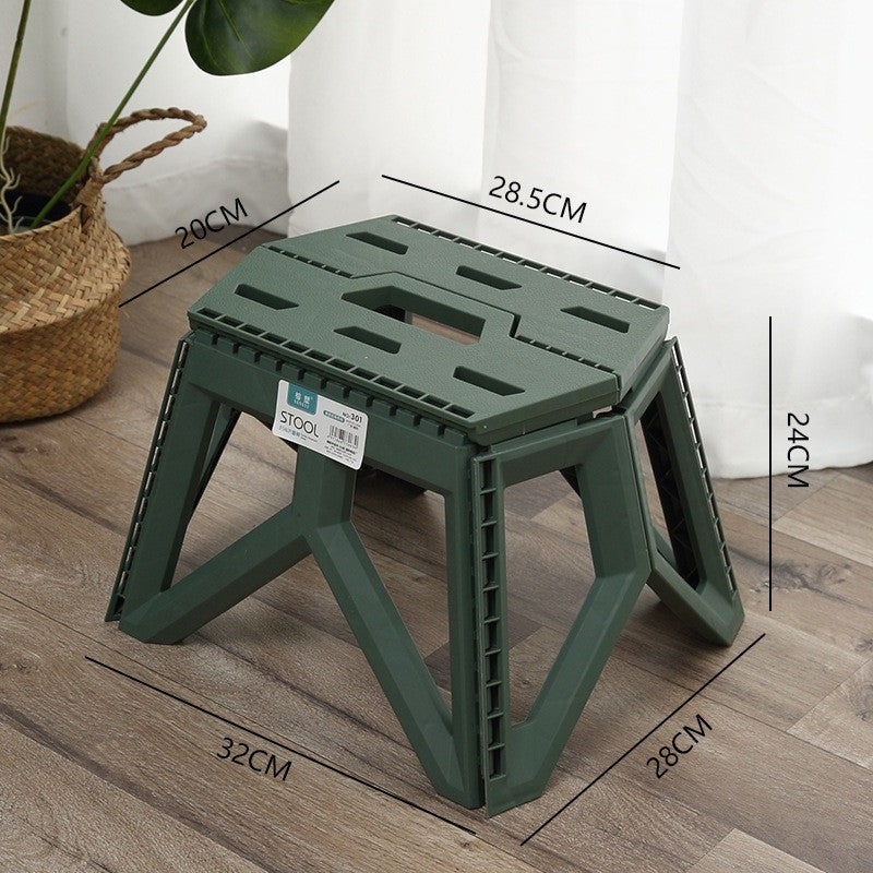 (HOME+) Portable Folding Stool Outdoor Camping Stool Portable Plastic Short Stool