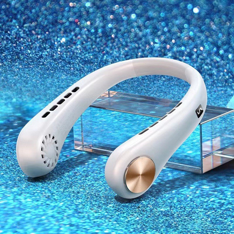 (HOME+) Portable neck hanging small fan Mini small student dedicated sports cooling USB charging