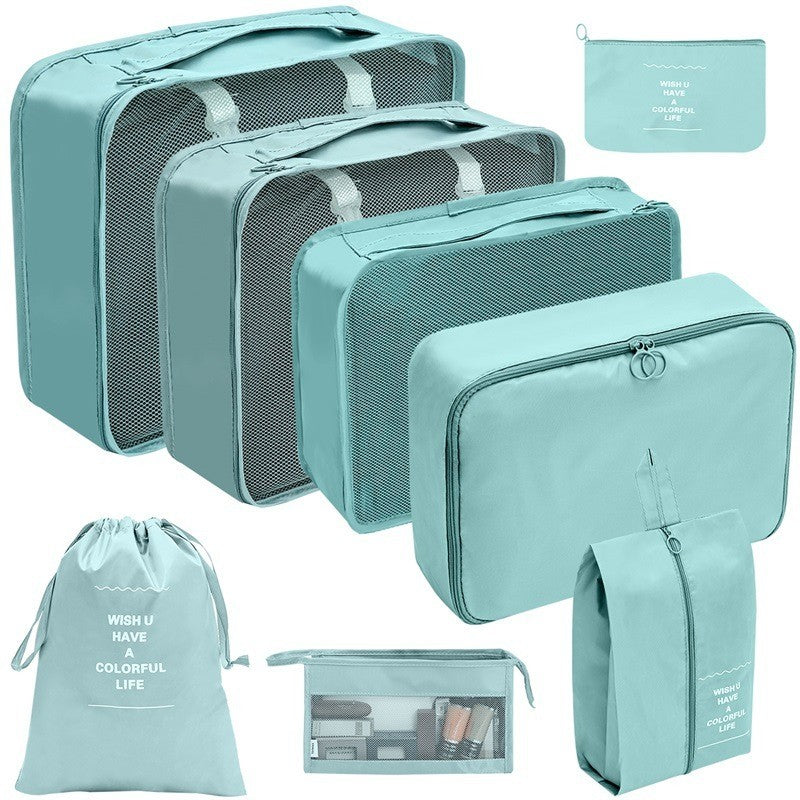 (HOME+) Travel Storage Bag 8-Piece Set Cosmetics Storage Bag Clothes Shoes Travel Bag
