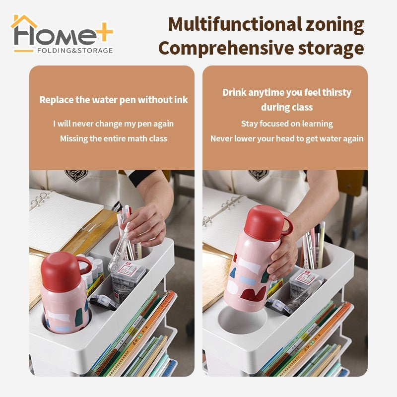 (HOME+) Movable Book Storage Box Desk Storage Rack