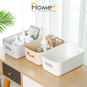 (HOME+) Makeup Organizer Plastic Storage Basket Cosmetic Sundries Snack Storage Box Desktop Organizer