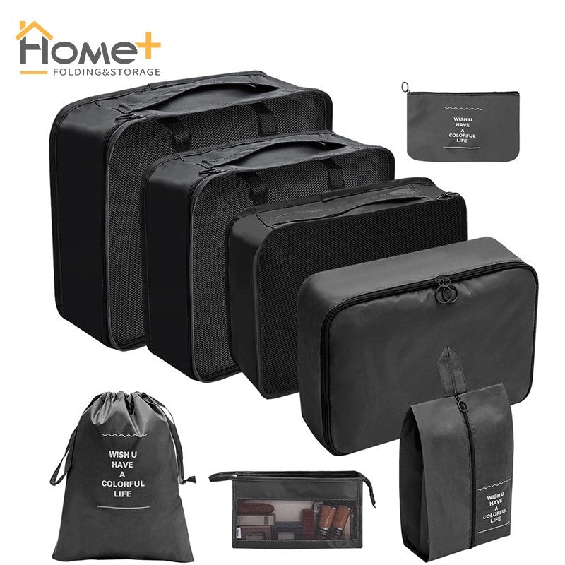 (HOME+) Travel Storage Bag 8-Piece Set Cosmetics Storage Bag Clothes Shoes Travel Bag