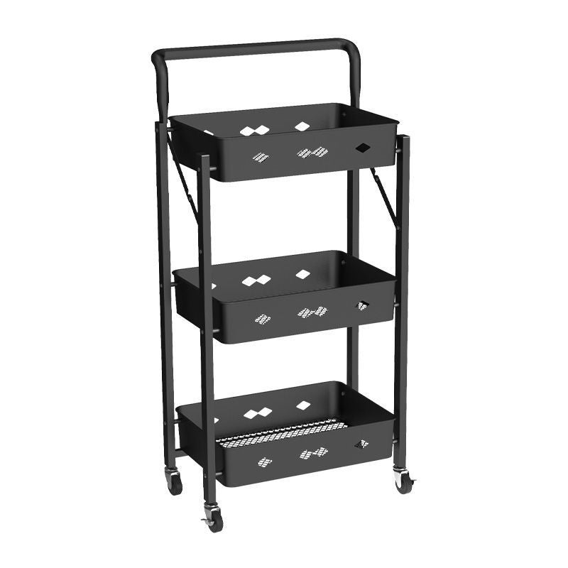 (HOME+) 3 Tier Multi-functional Trolley / Foldable Metal Trolley / Rack / Kitchen Shelf Movable Storage Cart