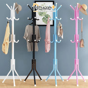 (HOME+) 12 Hooks Clothes Rack Hat and Coat & Garment Hanger Floor Standing Rack