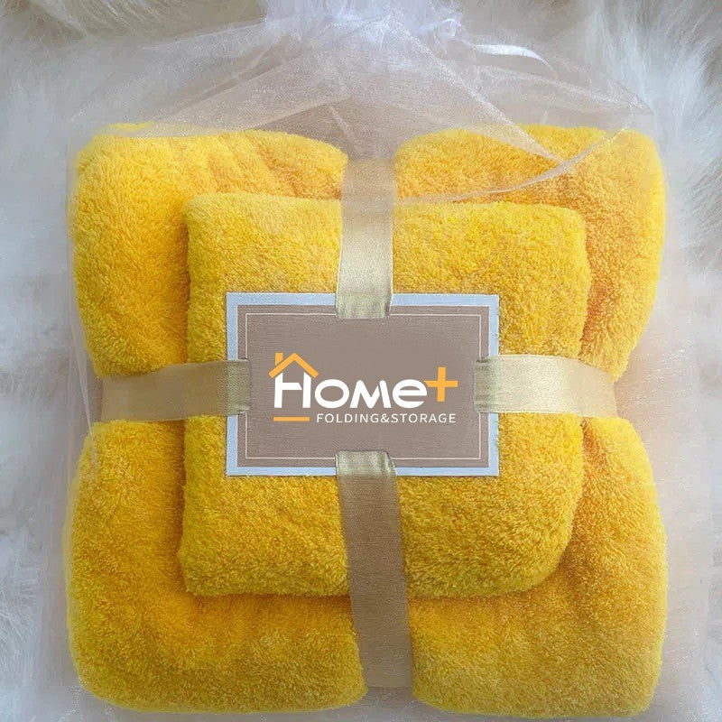 (HOME+) Combo Set Bath Towel + Face Towels Soft Microfibre