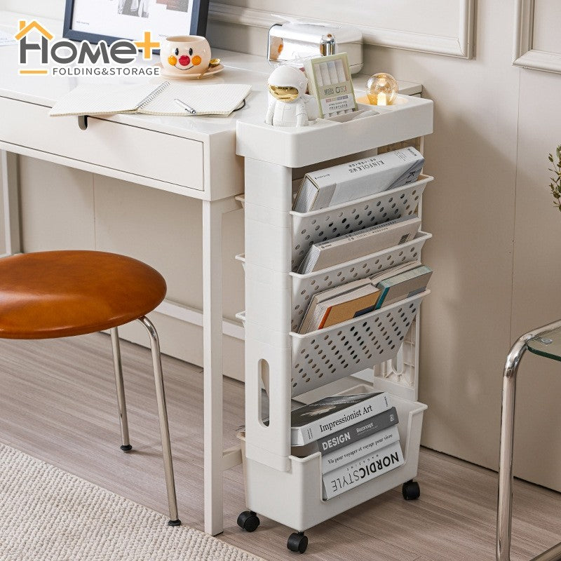 (HOME+) Movable Book Storage Box Desk Storage Rack