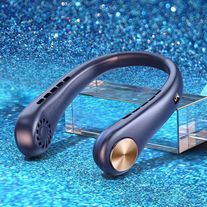 (HOME+) Portable neck hanging small fan Mini small student dedicated sports cooling USB charging