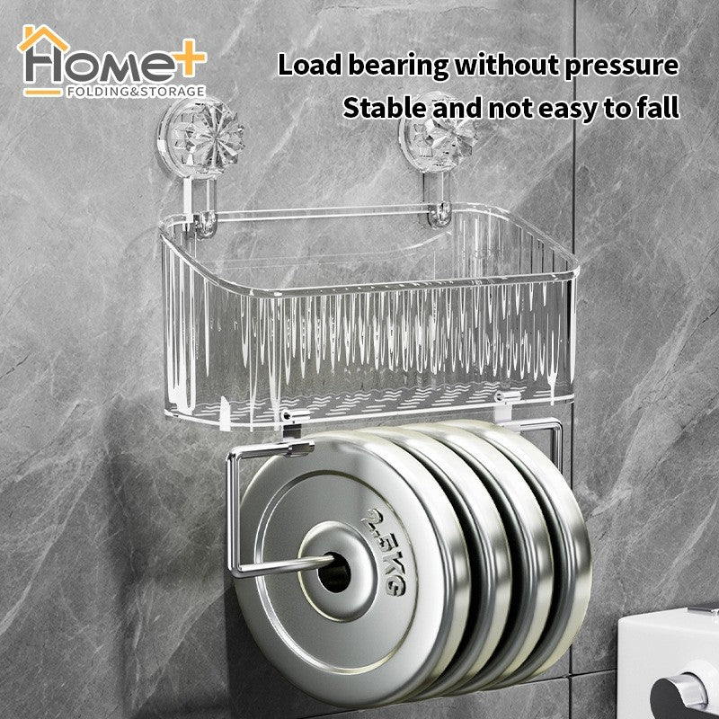 (HOME+) Luxury Bathroom Suction Cup Storage Rack