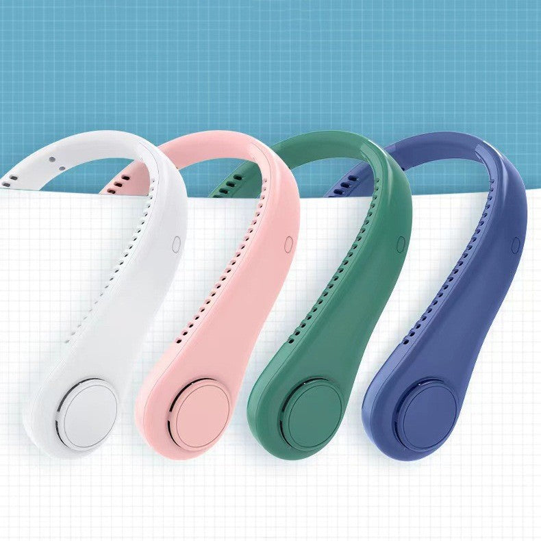 (HOME+) Hanging neck fan USB small fan portable mini outdoor fan