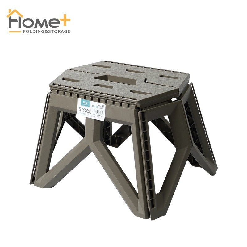 (HOME+) Portable Folding Stool Outdoor Camping Stool Portable Plastic Short Stool