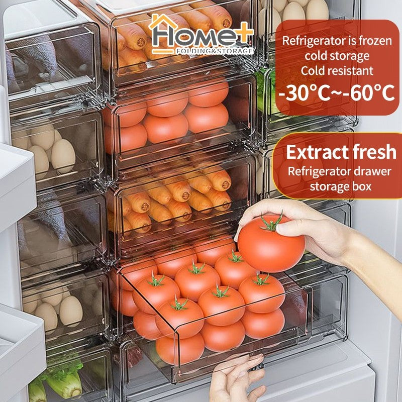 (HOME+) Local Stock Fridge storage drawer /Refrigerator Organizer/ Food Container
