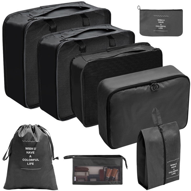 (HOME+) Travel Storage Bag 8-Piece Set Cosmetics Storage Bag Clothes Shoes Travel Bag