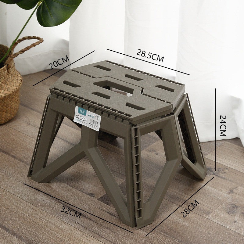 (HOME+) Portable Folding Stool Outdoor Camping Stool Portable Plastic Short Stool