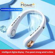 (HOME+) Portable neck hanging small fan Mini small student dedicated sports cooling USB charging