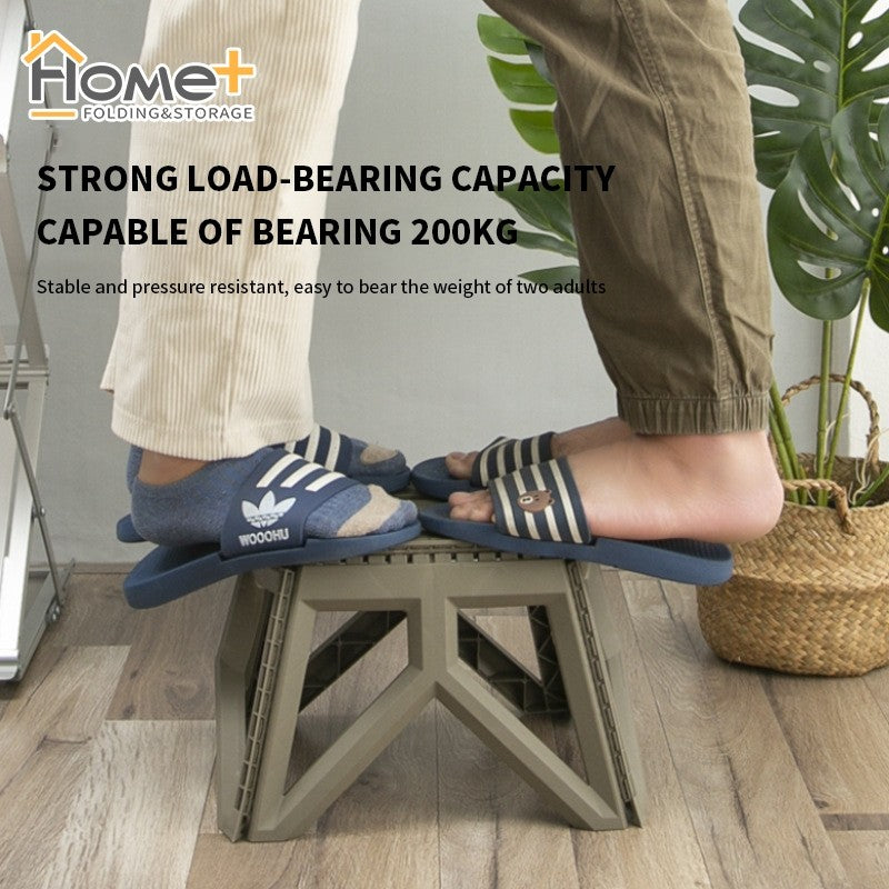 (HOME+) Portable Folding Stool Outdoor Camping Stool Portable Plastic Short Stool