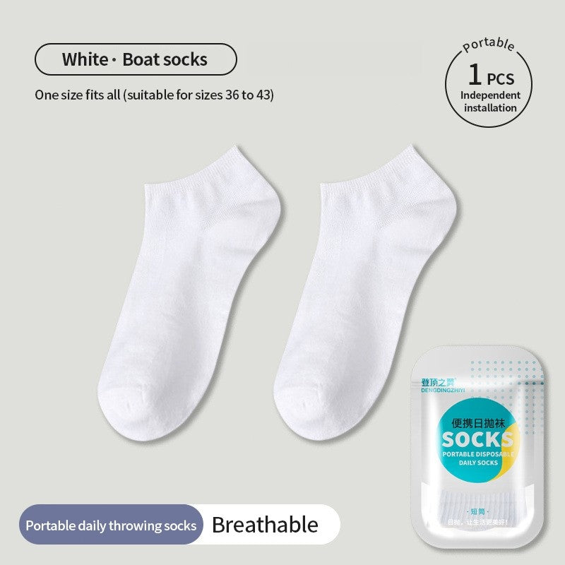 (HOME+) Disposable Socks for Travel Sports Men's and Women's Socks