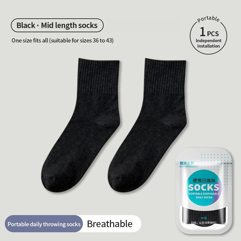 (HOME+) Disposable Socks for Travel Sports Men's and Women's Socks