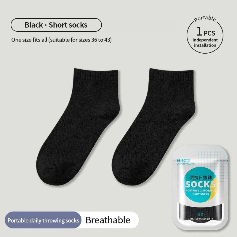 (HOME+) Disposable Socks for Travel Sports Men's and Women's Socks