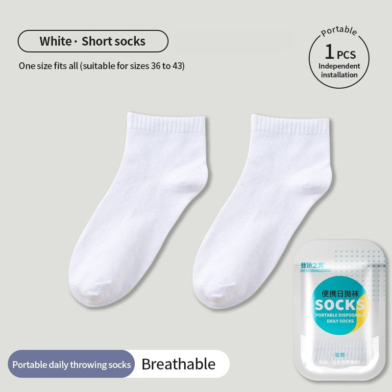 (HOME+) Disposable Socks for Travel Sports Men's and Women's Socks