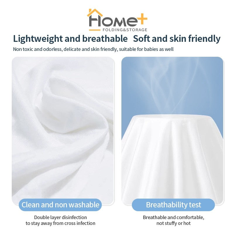 (HOME +) Disposable Bedsheet Cover Pillowcase Set of Four Pieces Hotel Travel