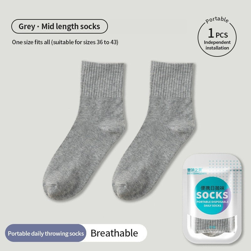 (HOME+) Disposable Socks for Travel Sports Men's and Women's Socks